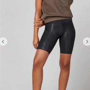 SPANX Faux Leather Bike Short. Size M